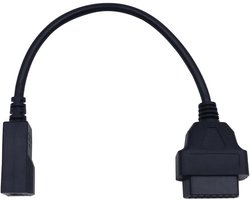 Diagnose Adapterkabel - OBD2 Verloop - Auto Uitlezen - 3-pins naar 16-pins - 30cm - Zwart