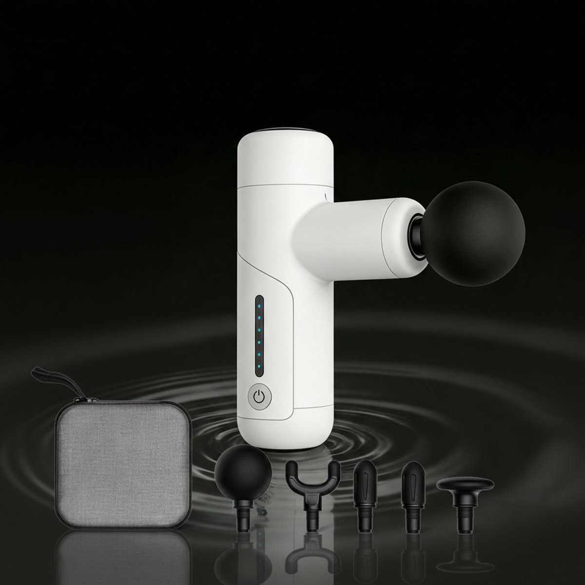 TEKROA® Kleine Massagepistool (Telefoongrootte) - Massageapparaten - 6mm Diepe Massage - 6 Versnellingen - 4 Massagekoppen - Type-C Opladen