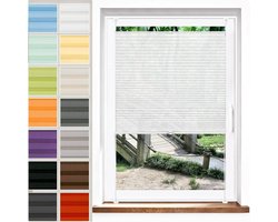 Plissé Gordijn - Zonwering Gordijn - Privacy Creëren - Zonder Boren - 74 x 95 cm - Wit