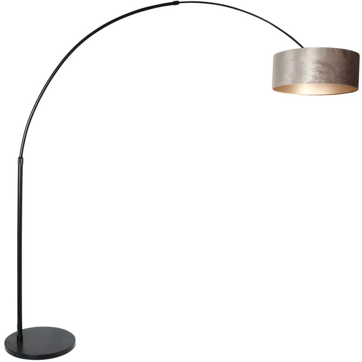 Steinhauer Vloerlamp Sparkled light 8128 zwart kap zilveren velours