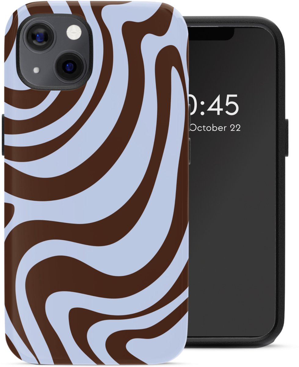 Selencia Hoesje - Geschikt voor Apple iPhone 13 Pro / 13 - Backcover - Dream Swirl Chocolate