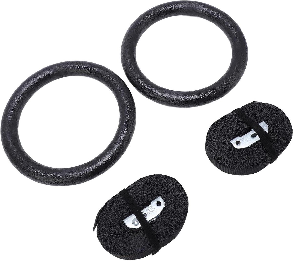 Gymnastiekringen Set - Fitness Ringen - Kracht Training - 300kg Draagvermogen - 2 Stuks - Zwart