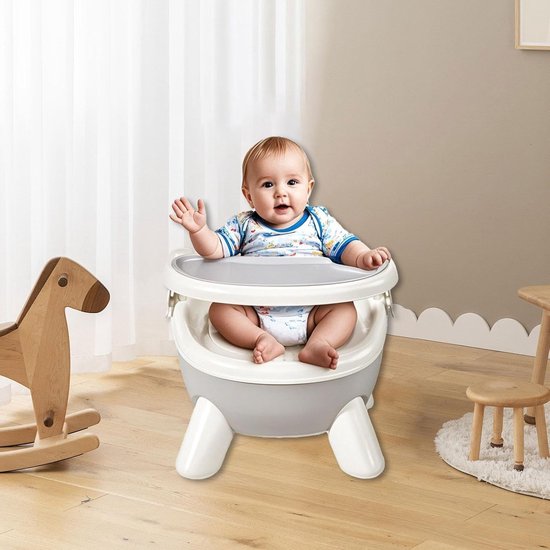 Peuter Eetstoel - Baby Zitje - Veilig Eten - Geluid Activering - 30x38x30 cm - Grijs — afbeelding 3