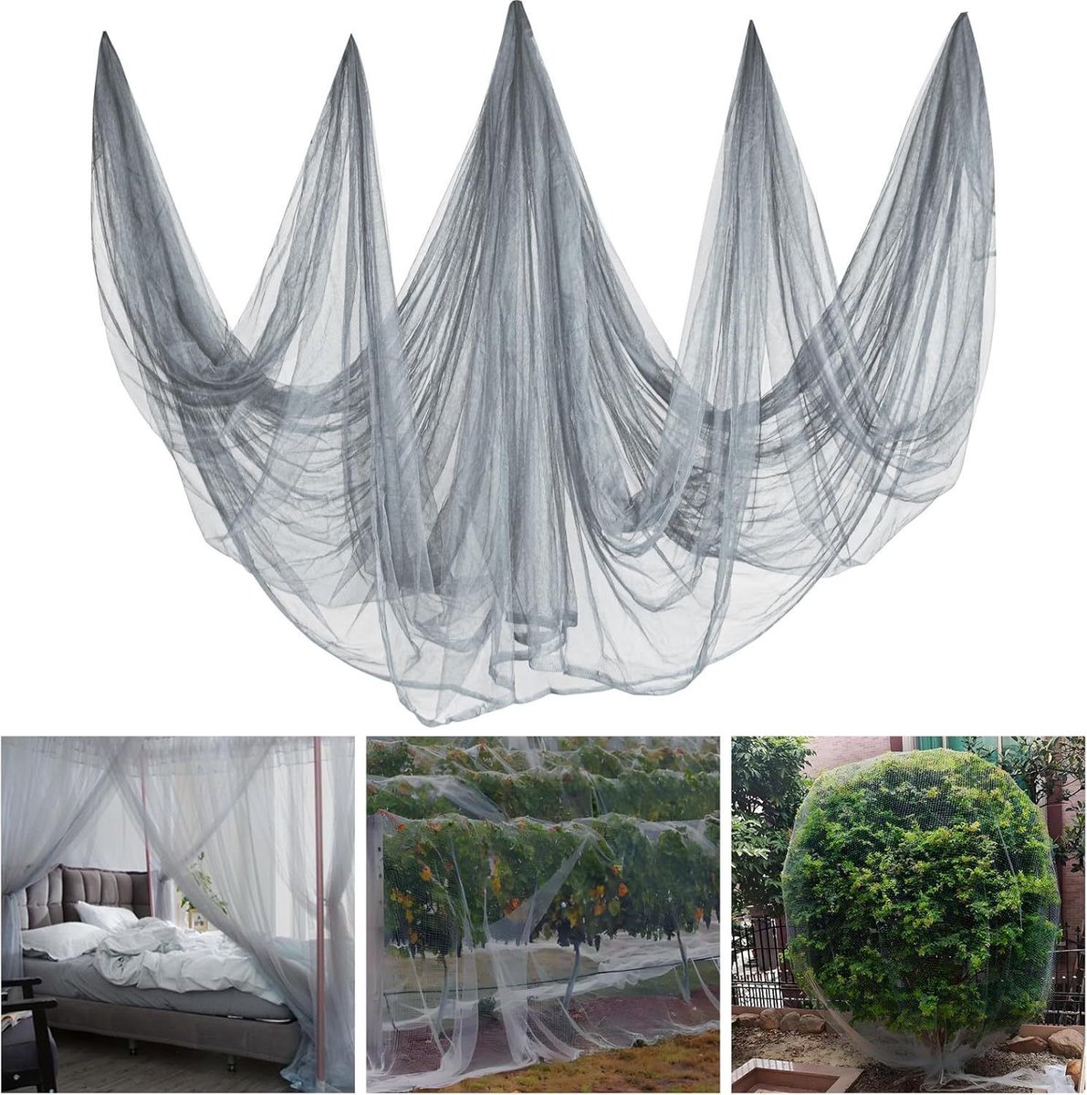 Beschermend Tuinnet voor Planten & Dieren, Multifunctioneel Muggennet, voor Tuin, Terras en Binnen -Groot Plantenbeschermingsnet tegen Vogels & Insecten,Multifunctioneel Buitennet, Anti-Muggen & Anti-Vogel -2.4*6m