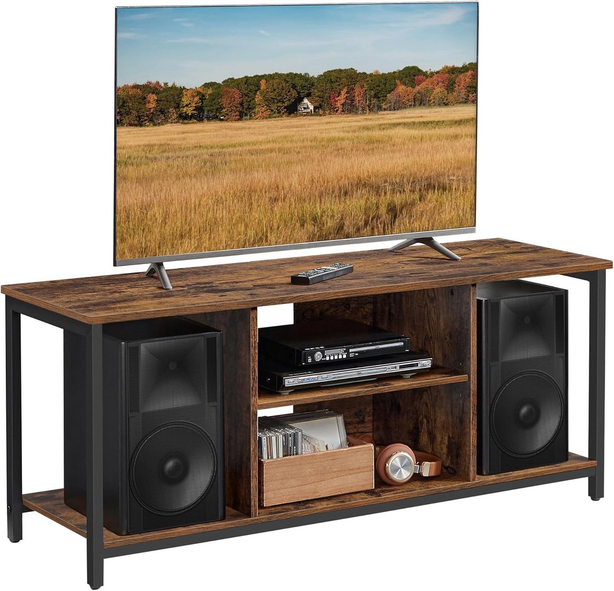 Tv-meubel - Entertainmentkast - Woonkamer Inrichting - Industriële Stijl - 120 x 40 cm - Rustiek Bruin