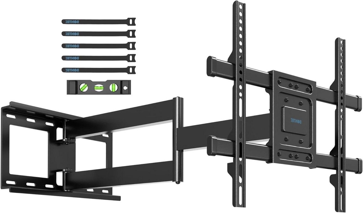 TV Muurbeugel - TV Ophanging - Optimale Kijkhoek - Extra Lange Arm - 850mm Verstelbaar - Zwart