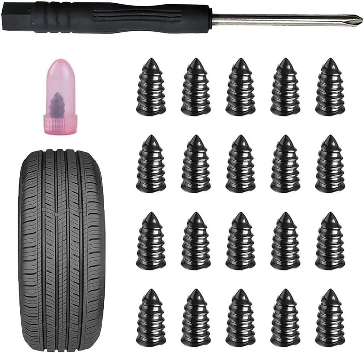 Bandenreparatie Set voor Yamaha NVX155, Schroef Plug Reparatie Kit met Schroevendraaier, Geschikt voor Auto, Motor, Fiets, Vrachtwagen,A-5.3mm×11.7mm