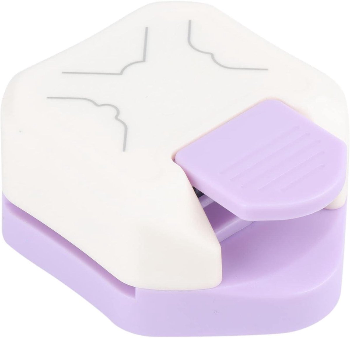 Hoekpons - Papier snijder - Kaarten maken - Drie hoekvormen - 13 x 8 x 5 cm - Wit paars
