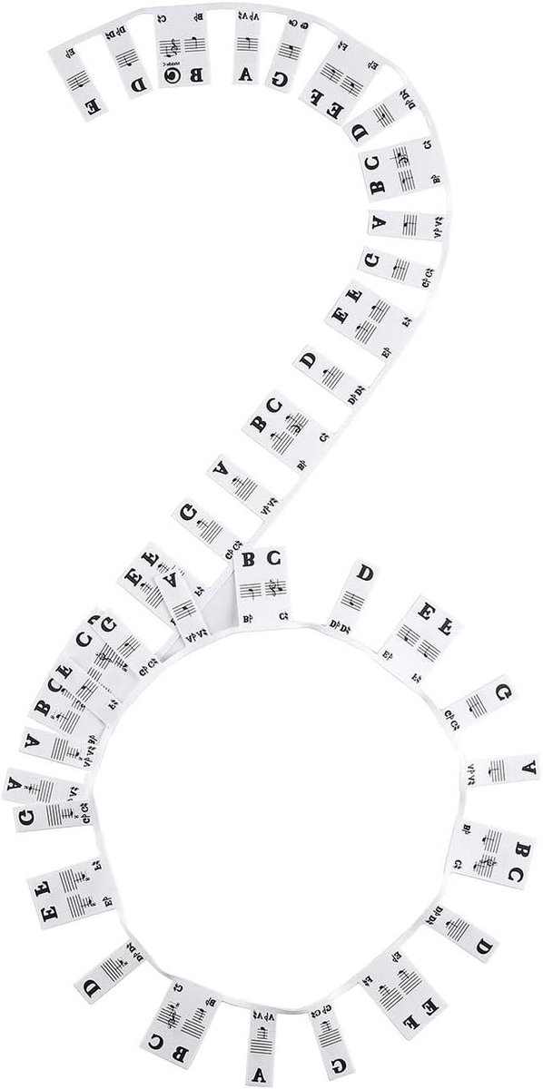 Noten Staven Stickers - Piano Hulpmiddel - Muziek Leren - 88 Toetsen - 1 Stuk - Transparant