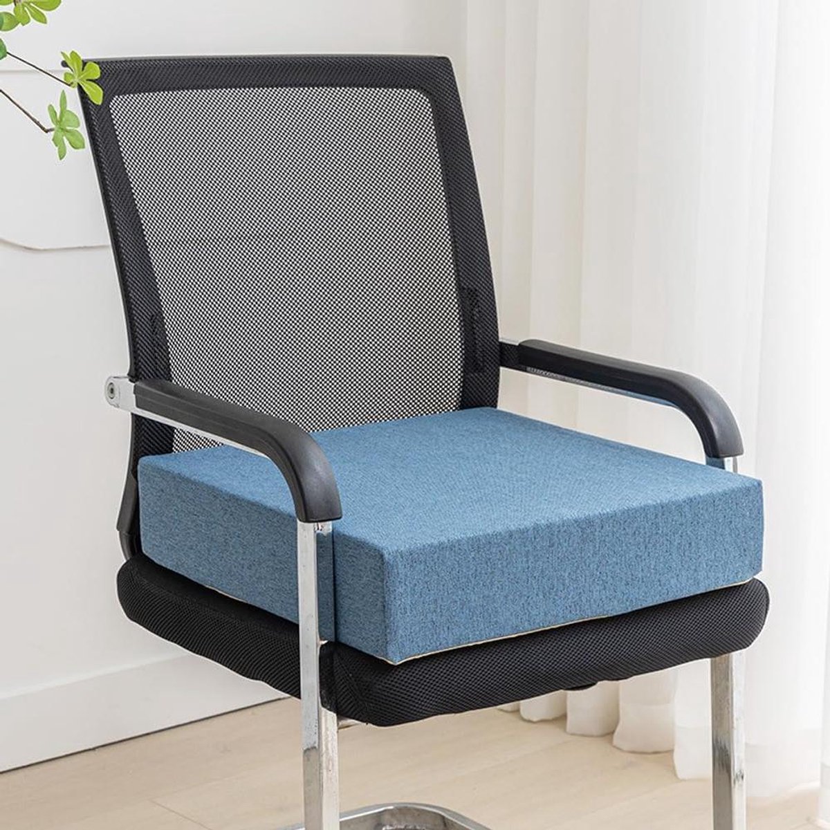 Stoelkussen Vierkant - Zitkussen Comfortkussen - Comfortabel Zitten - Extra Dik Schuim - 5