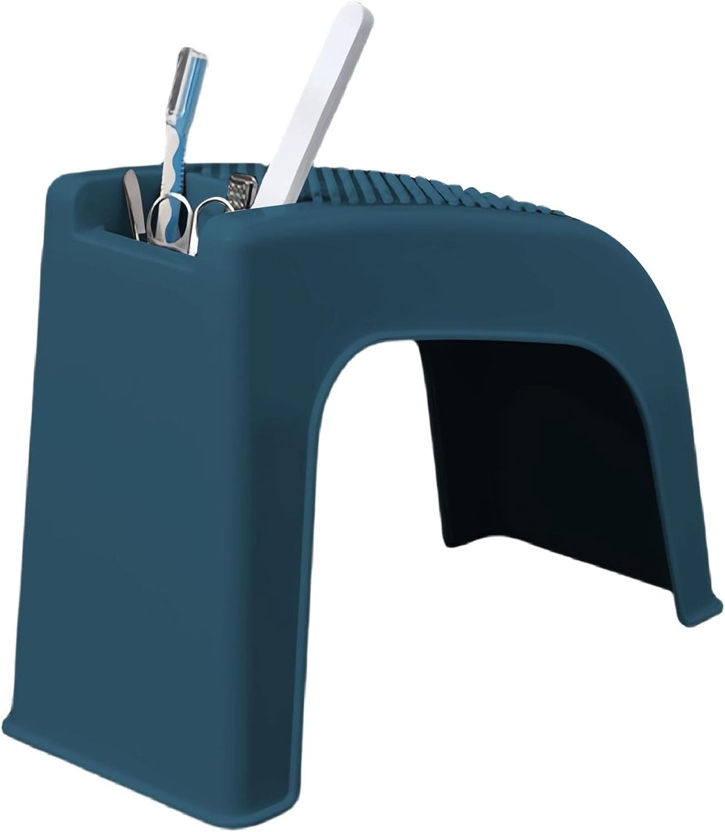 Voetsteun Pedicure - Voetenbankje Salon - Voetverzorging Thuis - Antislip Onderkant - 38x29x17.5 cm - Blauw