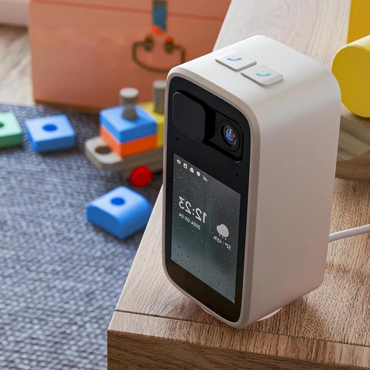 Smart Home Camera - Beveiligingscamera Binnen - Kinderen Bewaken - Geïntegreerd Beeldscherm - 4 MP - Wit