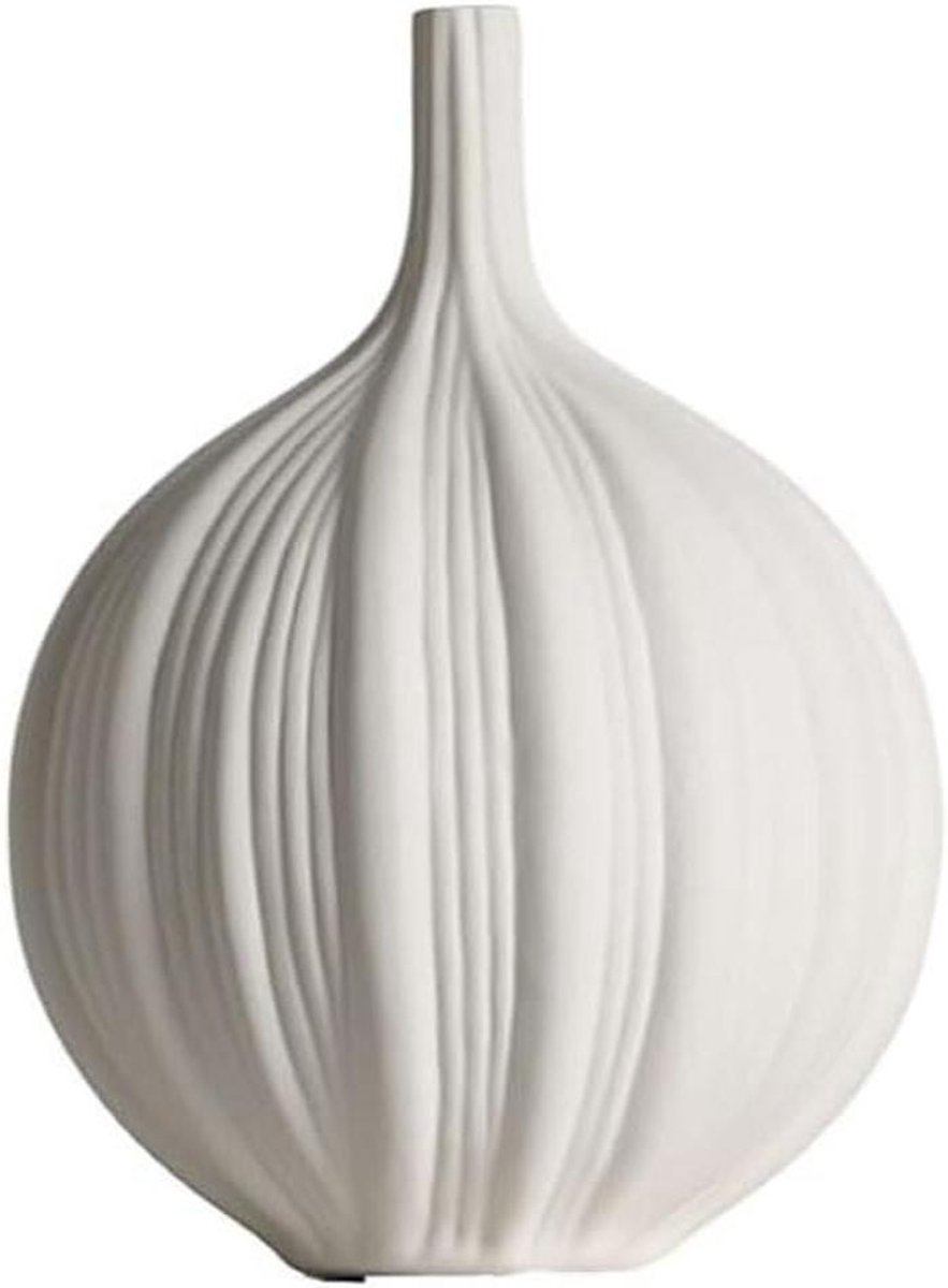 Moderne Vintage crèmekleurige keramische vaas, decoratief bloemstuk for de woonkamer, meerdere maten beschikbaar Middelpunt(Klein)