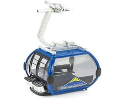 Gondel Model - Kabelbaan Speelgoed - Modelbouw Pret - Gedetailleerd Ontwerp - 38x33x38 cm - Blauw