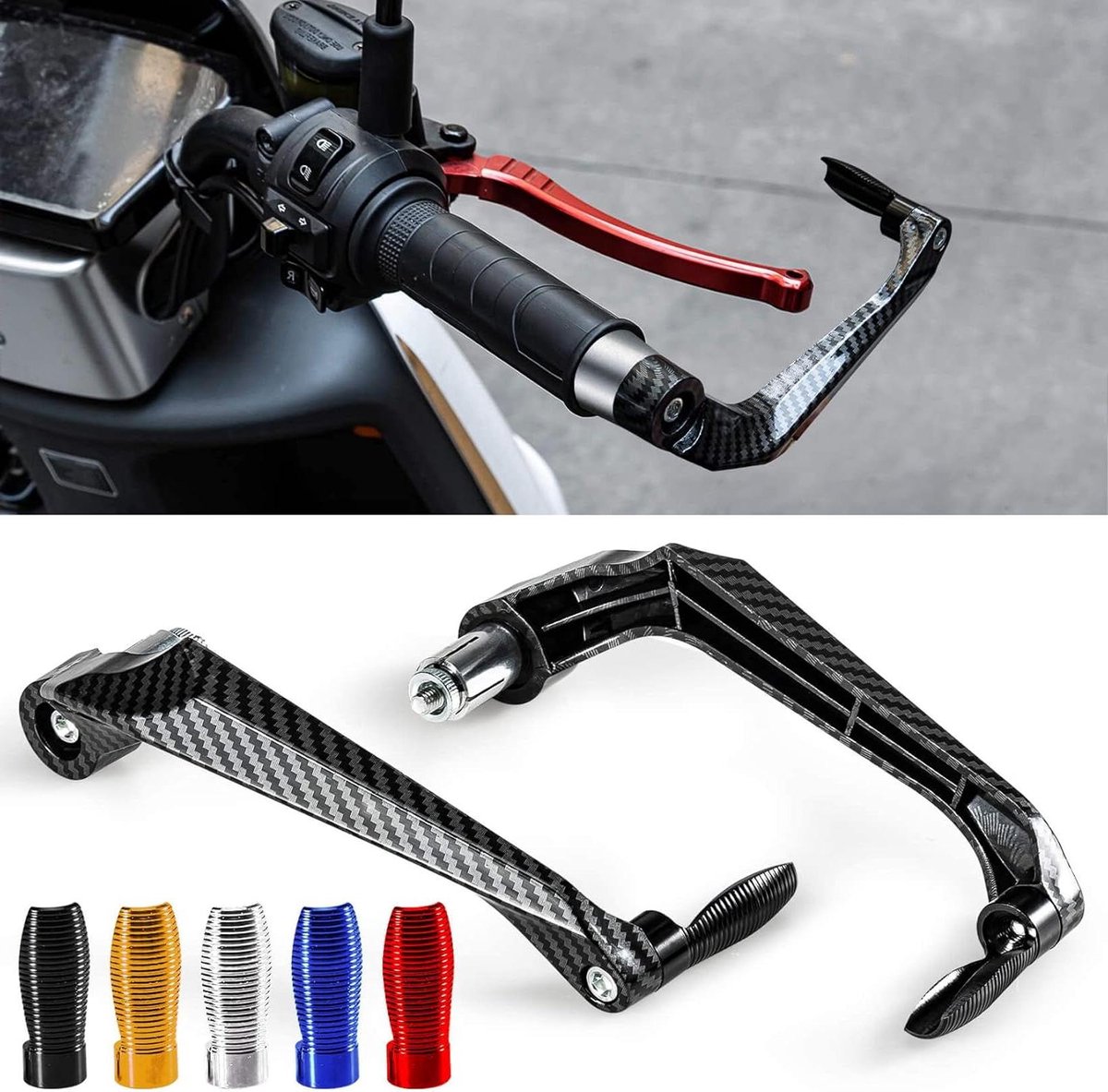 Motor Hendel Bescherming - Stuur Handbescherming - Veilig Rijden - Universele Pasvorm - 7/8 Inch - Zwart