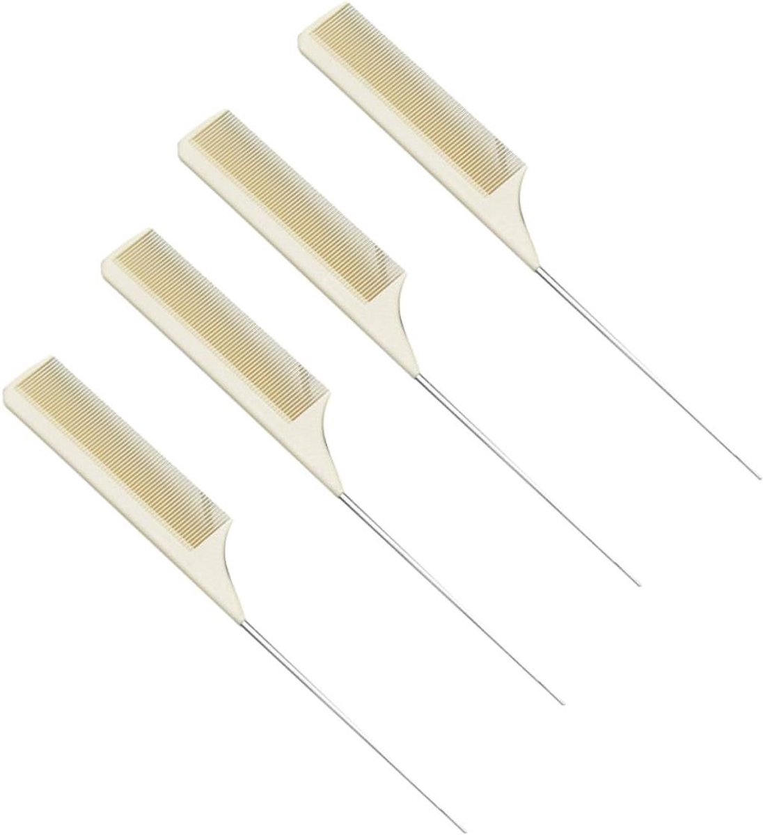 Antistatische Staartkam Set - Haarstyling Kam - Haar Stylen - Hittebestendig Staal - 26.5 cm - Beige