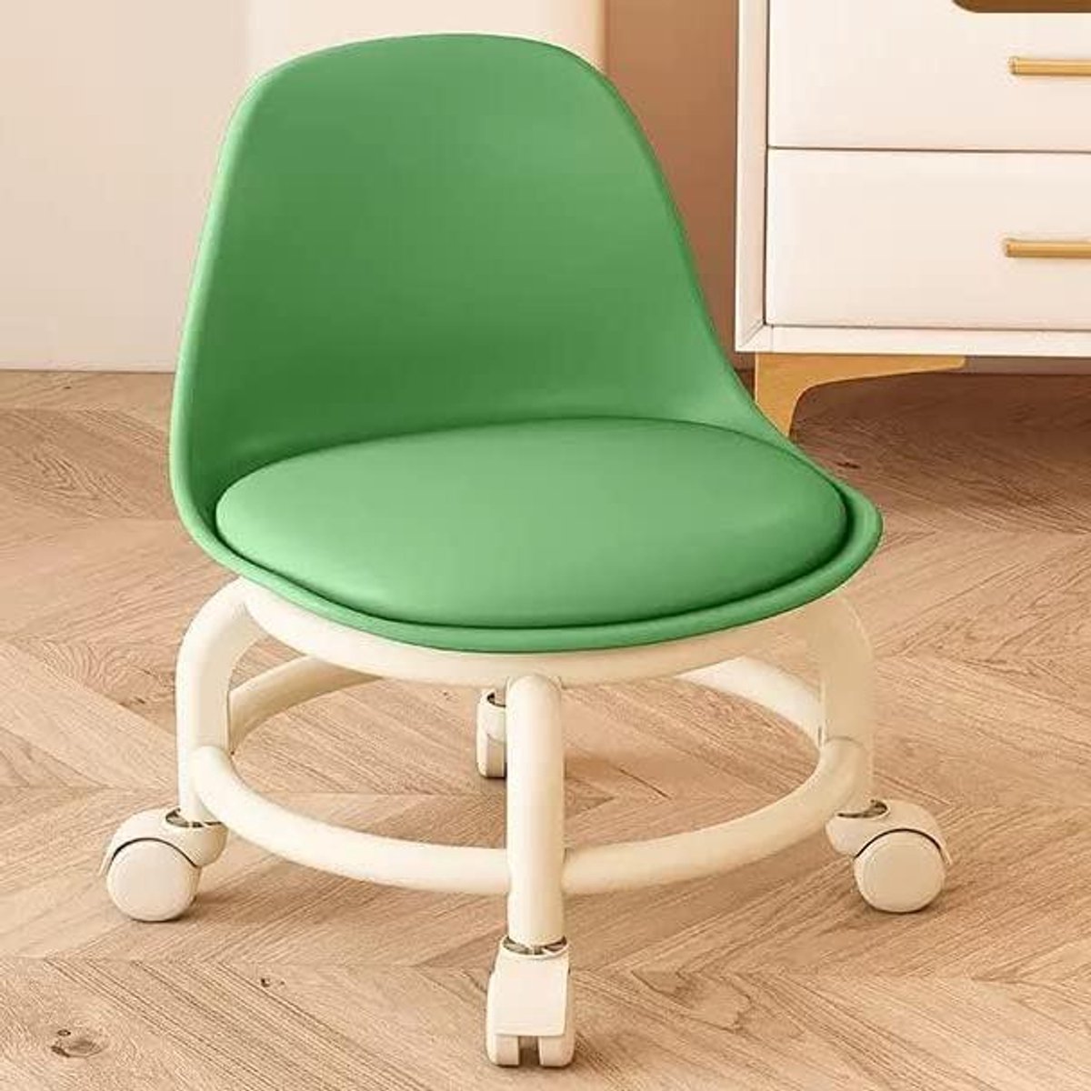 Rolstoel Zadel - Zwenk Stoel - Werkplek Mobiliteit - Vijf Zwenkwielen - 38 cm Diameter - Groen