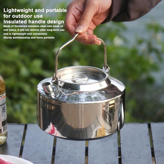 Koffieketel - Waterkoker Theepot - Buiten koken - Roestvrij staal - 17.9 cm - Zilver — afbeelding 4