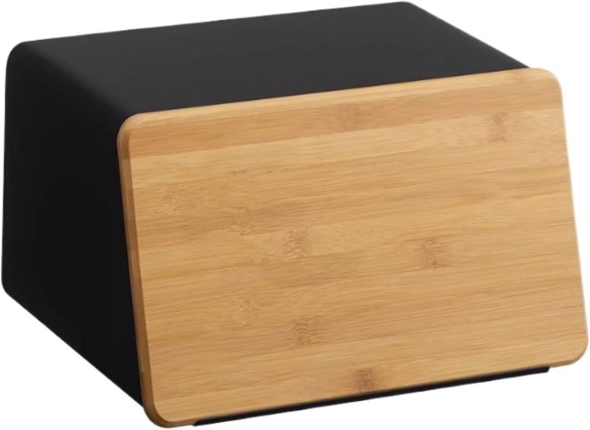 Broodtrommel - Broodbak Voedselcontainer - Brood Vers Houden - Ruime Binnenruimte - 31.5x24.5cm - Zwart