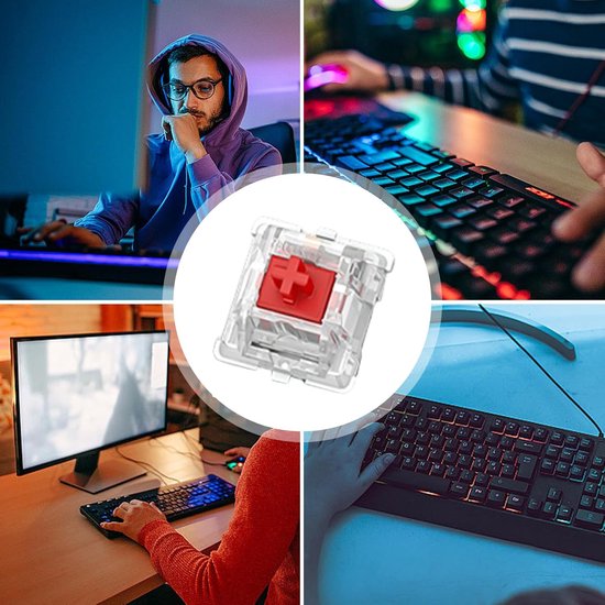 Vervangende as - Toetsenbord onderdelen - Verbeter je spel - Snelle respons - 30 stuks - Rood groen zwart — afbeelding 2