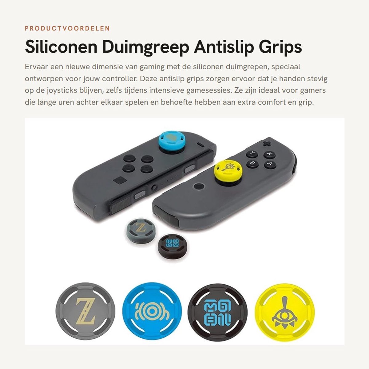 Dailygoods- Duimgreep Antislip - Siliconen Grips - Vervangende Knoppen - Ergonomisch Ontwerp - 4 Stuks - Bescherming tegen Wippen - Controller Grips