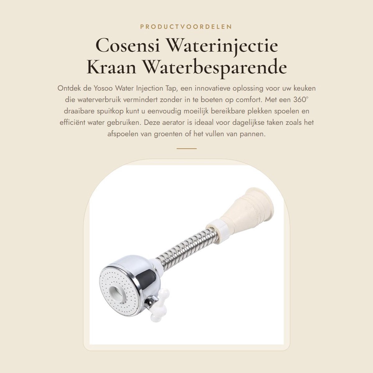 Dailygoods- Waterkraan met 360° draaibare spuit - Keukenkraan - Waterbesparende kraan - Aerator - ABS materiaal - Verstelbare nozzle - Kraanaansluiting