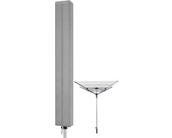 Droogmolen Hoes - 165 x 16 x 16 cm - Beschermhoes Universeel - Oxford-stof - Heavy Duty Roterende Waslijn Afdekking - Met rits en trekkoord - Waterdicht - Stofdicht - Winddicht - UV-bestendig - Voor Tuin, Binnenplaats, Buiten en op de Camping - Grijs