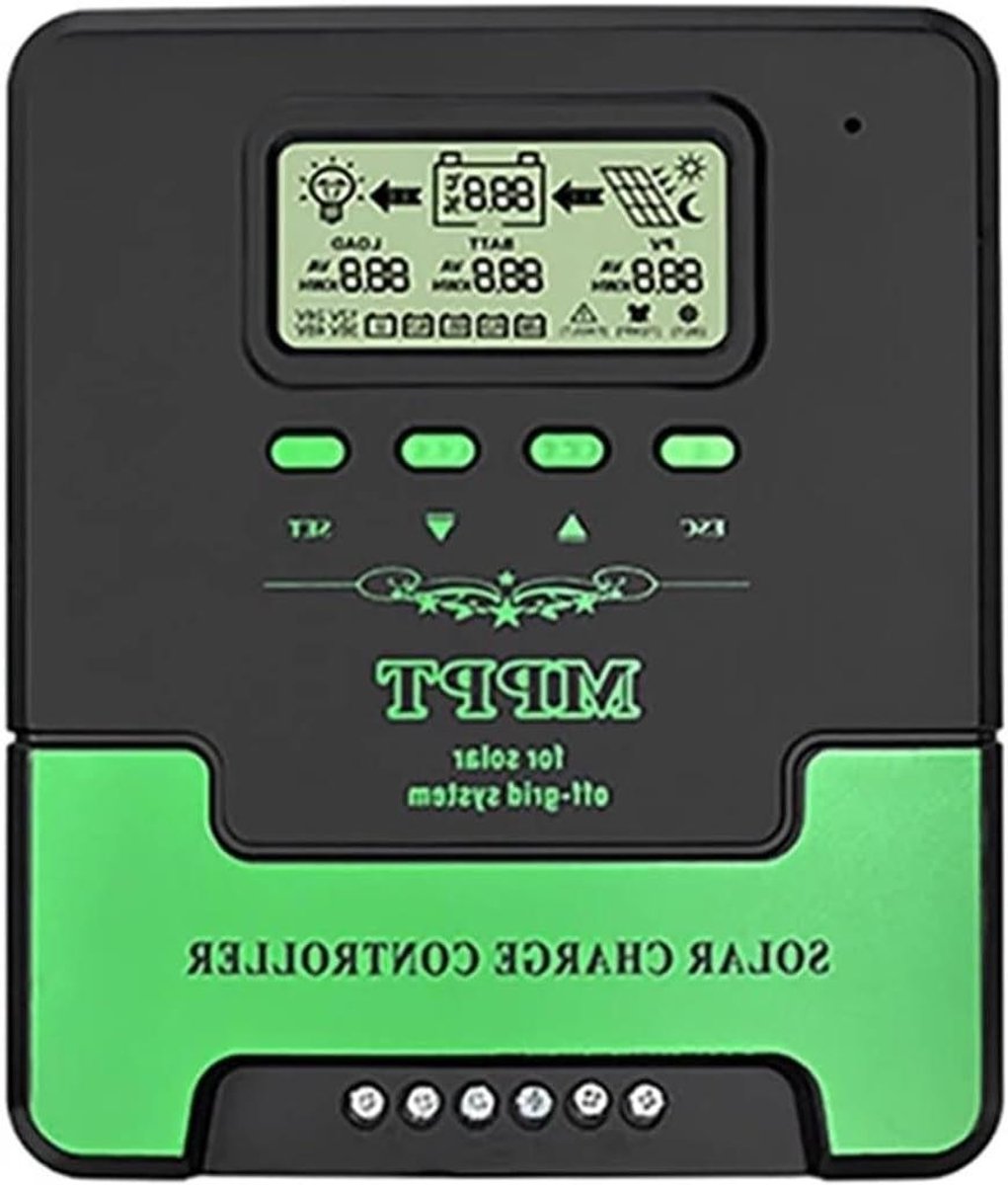 Zonne Laadregelaar - MPPT Regulator - Zonne Energie - Dual USB Poorten - 60A - Zwart Groen