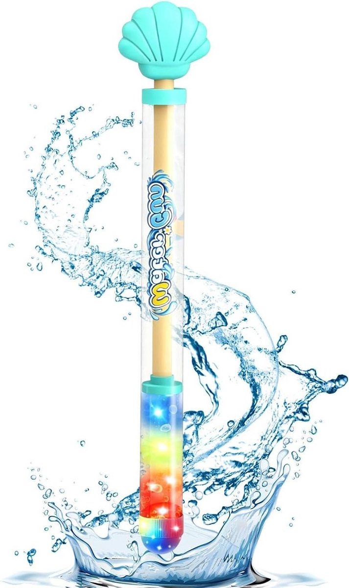 Waterspeelgoed - Waterpistool - Buiten spelen - Met LED verlichting - 35 cm - Cyaan Blauw