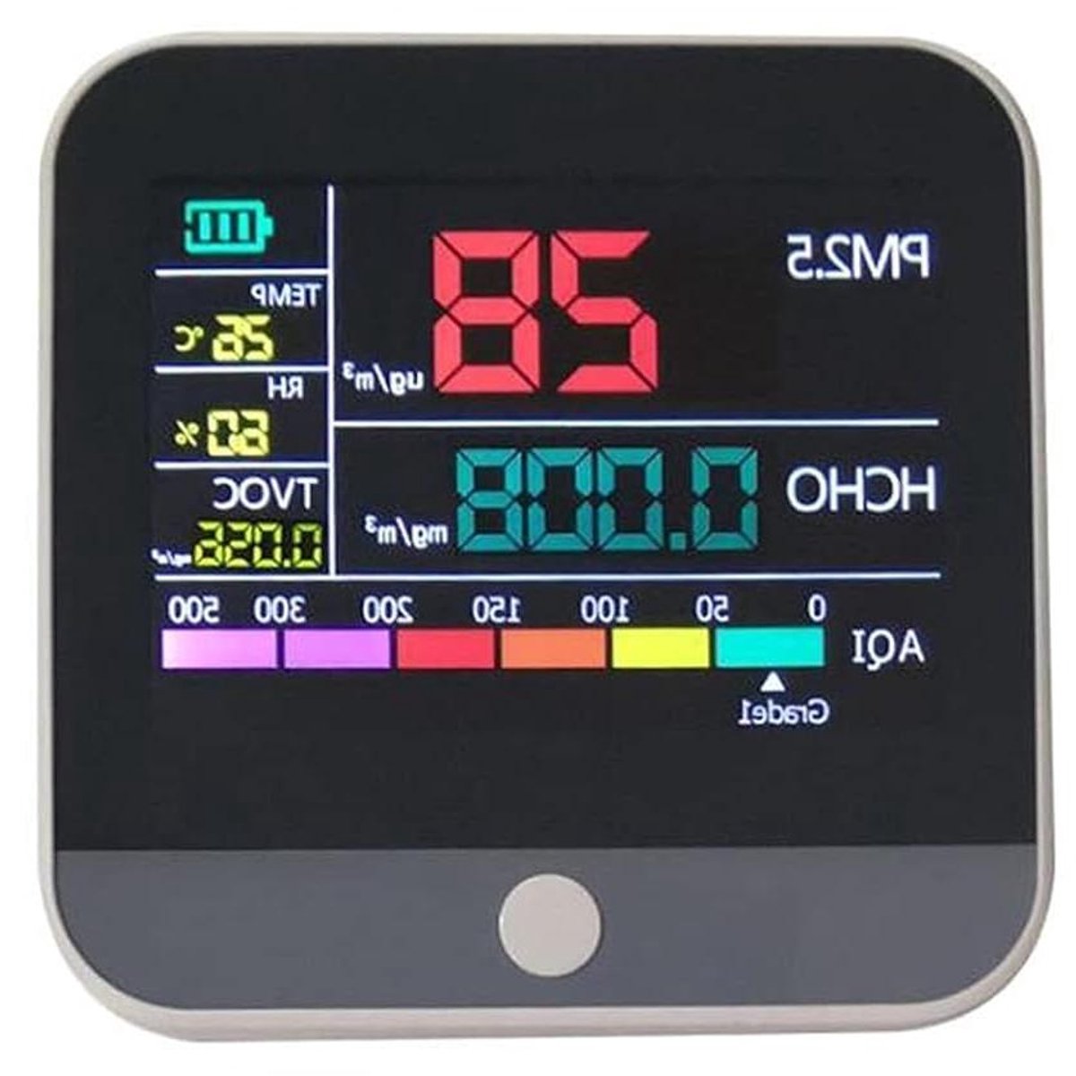 Luchtkwaliteitsdetector - HCHO PM2.5 - Binnenmilieu Meten - Meerdere Stoffen - 90x90x50 mm - One Color