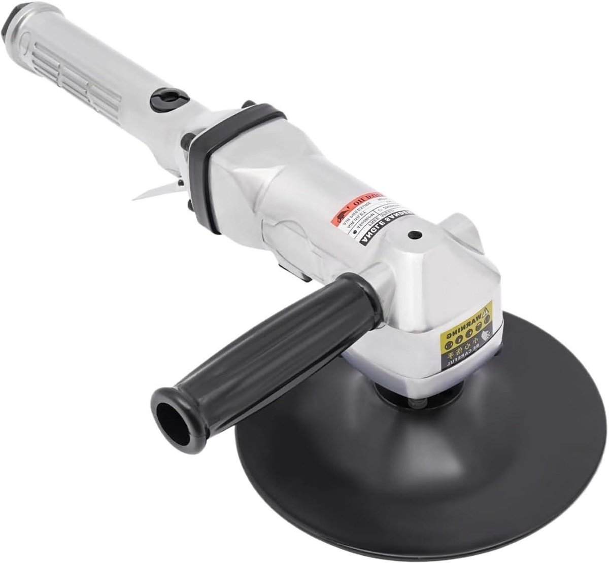 Pneumatische Polijstmachine - Schuurmachine Polijstmachine - Oppervlakken Bewerken - Krachtige Hoge Snelheid - 17.5cm Pad - Zilver Zwart