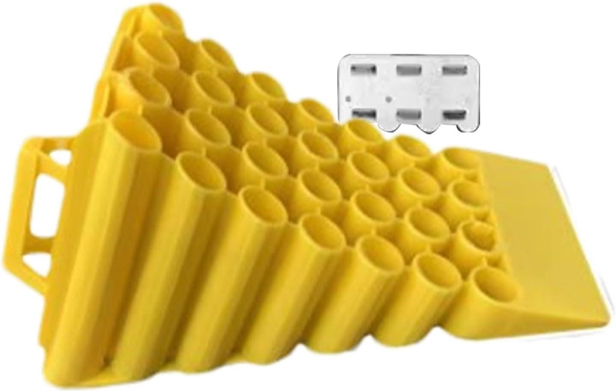 Wielstop Onderlegkeggen - Antislip Stoppers - Voertuig Stabiliseren - Robuuste Tractie - 34 x 23 x 20 cm - Zwart
