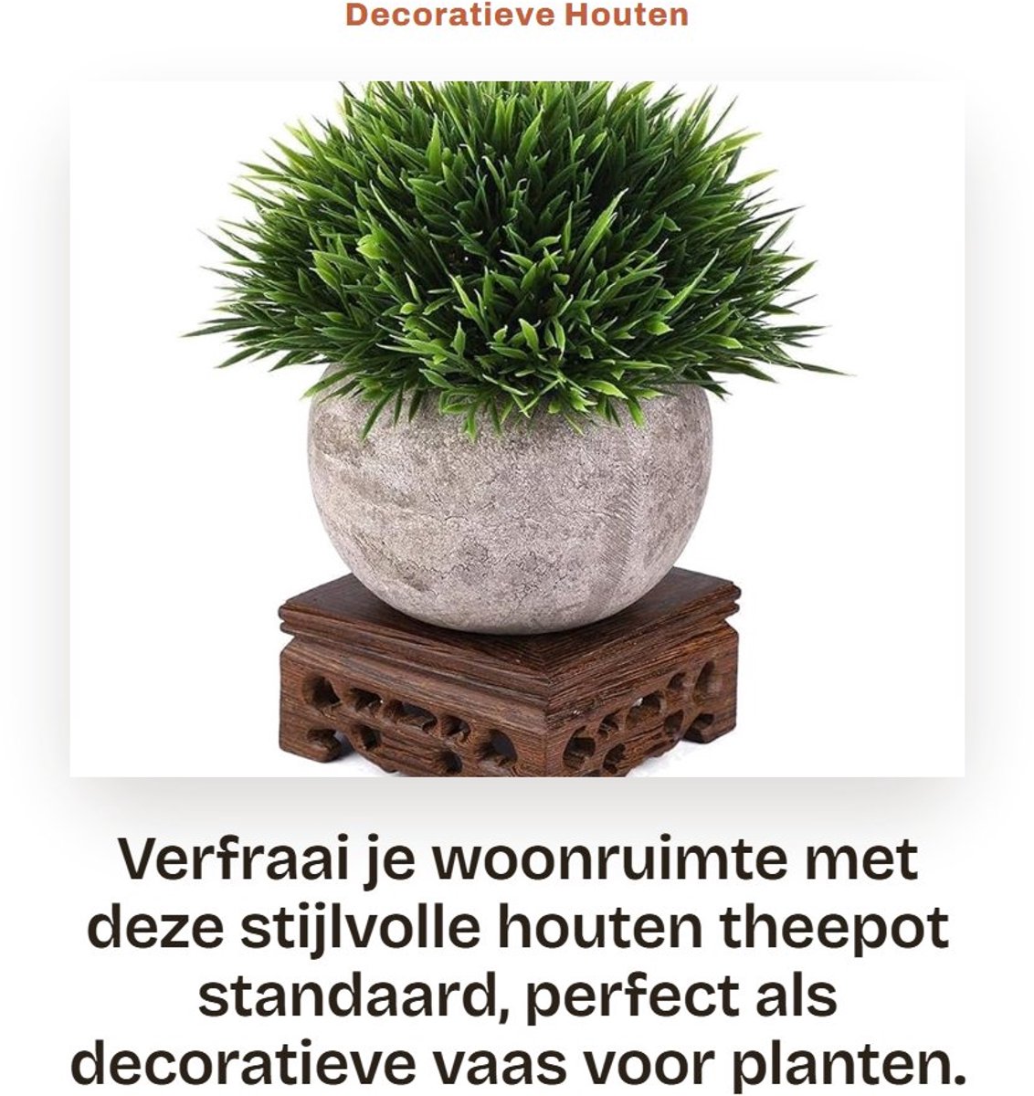 Dailygoods- Theepot Standaard Houten - Vaas voor Planten - Decoratief Item - Woonruimte Decoratie - Thuiskantoor Accessoire - Professioneel Ontwikkeld - Decoratieve Vaas