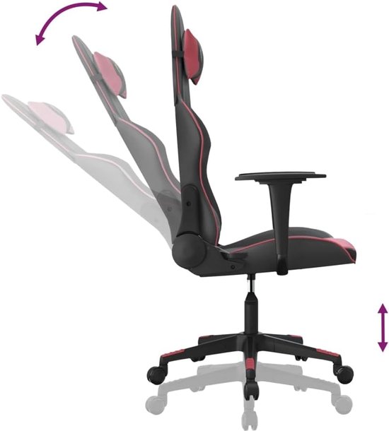 Gaming Stoel - Comfortabele Stoel - Ontspannen Zitten - Met Massagefunctie - 52x51x21 cm - Zwart Wijnrood — afbeelding 2