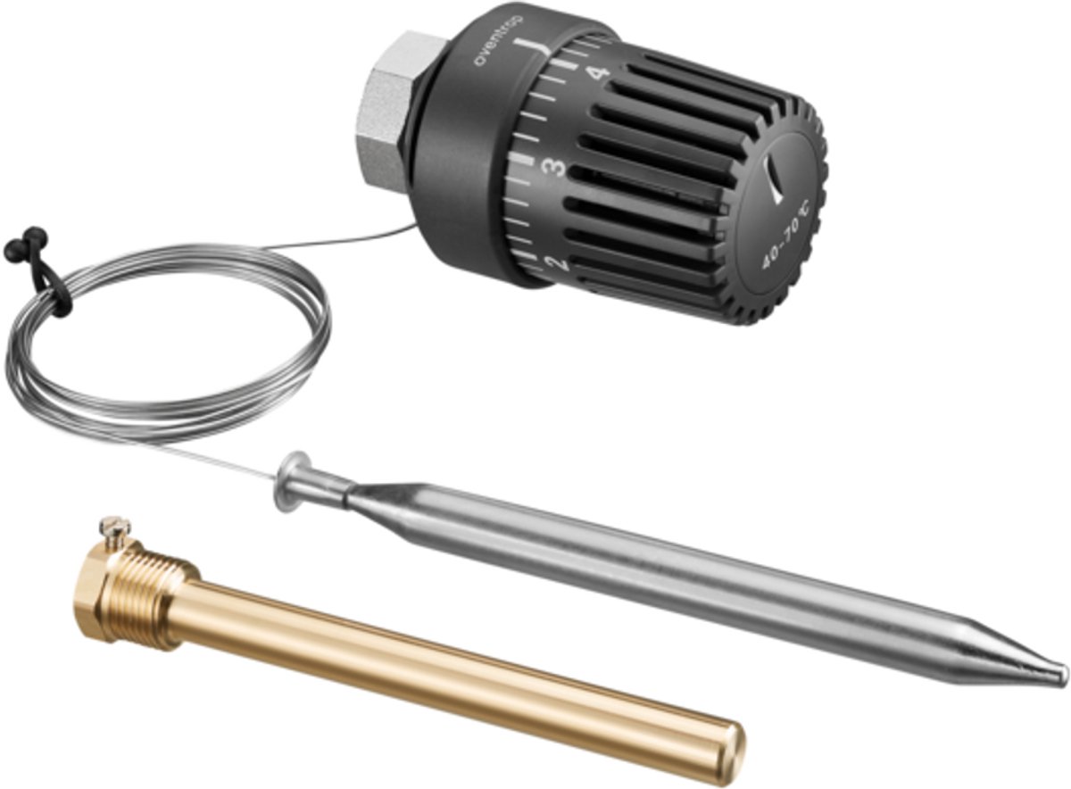 OVENTROP temperatuurregelaar met dompelsensor en dompelhuls G 1/2 70 - 100 C, capillaire buis 2 m, 1140564