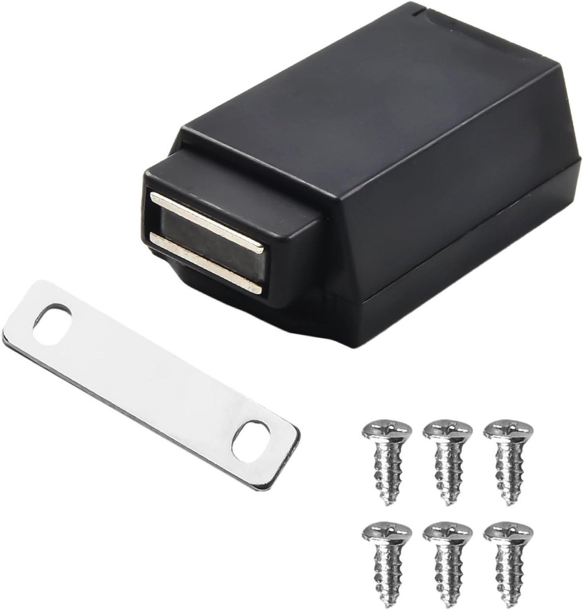Magnetische Kastvanger - Drukopener - Kasten Sluiten - Versterkt Metaal - 5x5x3 cm - Zwart