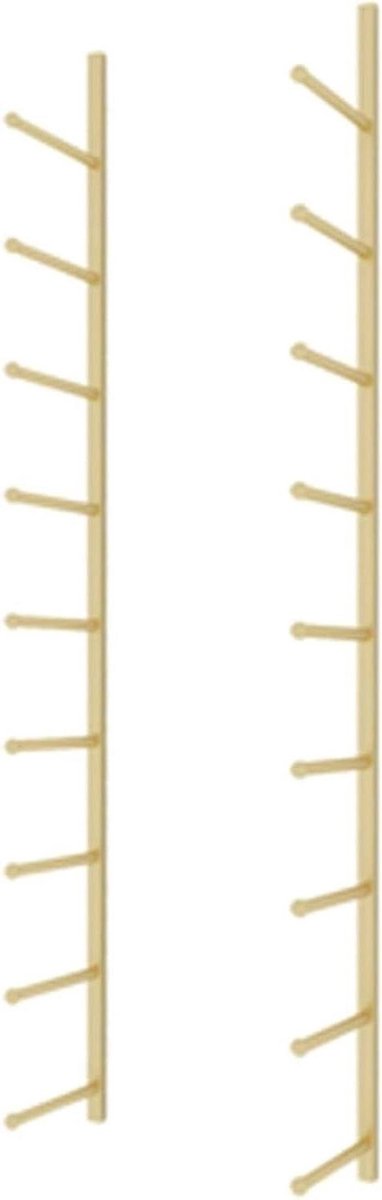 Oefenmat Houder - Zwevende Plank - Sportuitrusting Opslag - Wandmontage Ontwerp - 9 Lagen 155cm - Goud