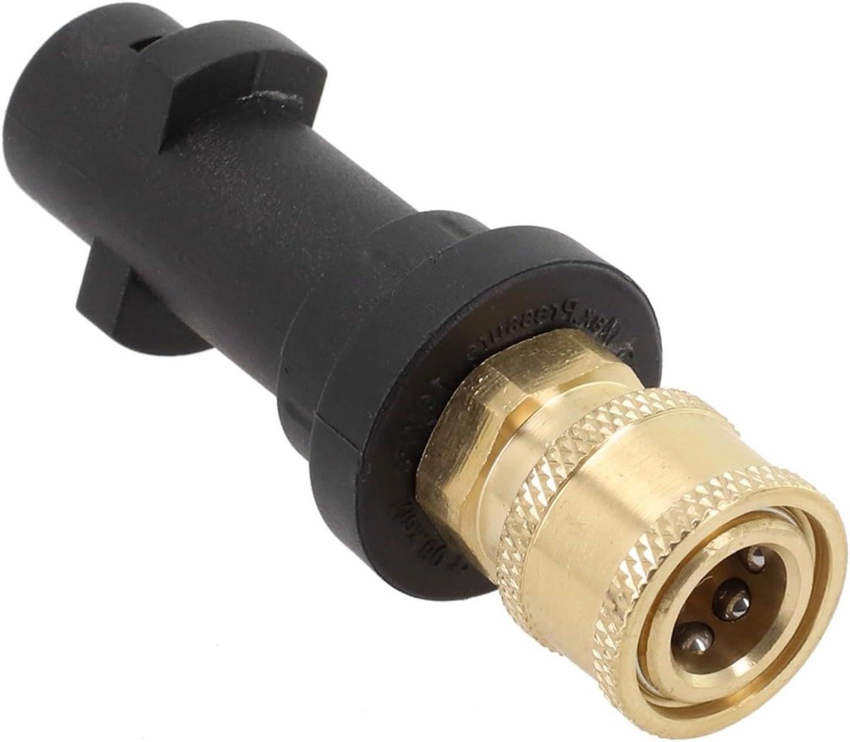 Hogedrukreiniger Adapter - Snelkoppeling Messing - Buitenkant Reinigen - 2000 PSI Capaciteit - 91 mm Lengte - Zilverkleurig