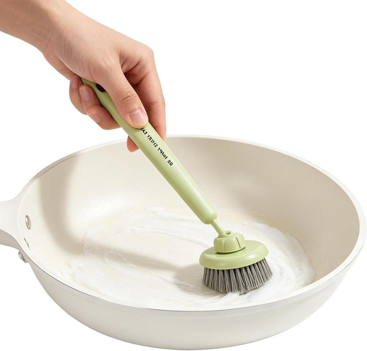 Keukenborstels Set - Afwasborstels - Flessen en Glazen Schoonmaken - Draaibare Kop - 25 cm Lengte - Groen