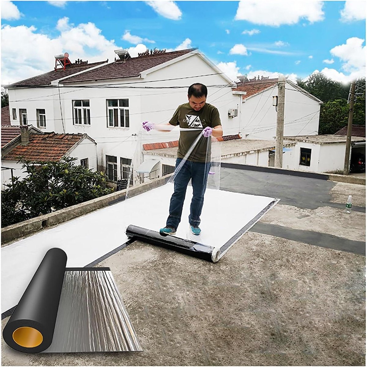Dakreparatie Tape - Waterdichte Afdichting - Lekkages Stoppen - Zelfklevend Bitumenfolie - 50cm x 5m - Zilver