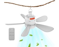 Tent Ventilator - Draagbare Koeler - Buiten Ontspannen - Met Afstandsbediening - 1.54 Pond - Wit