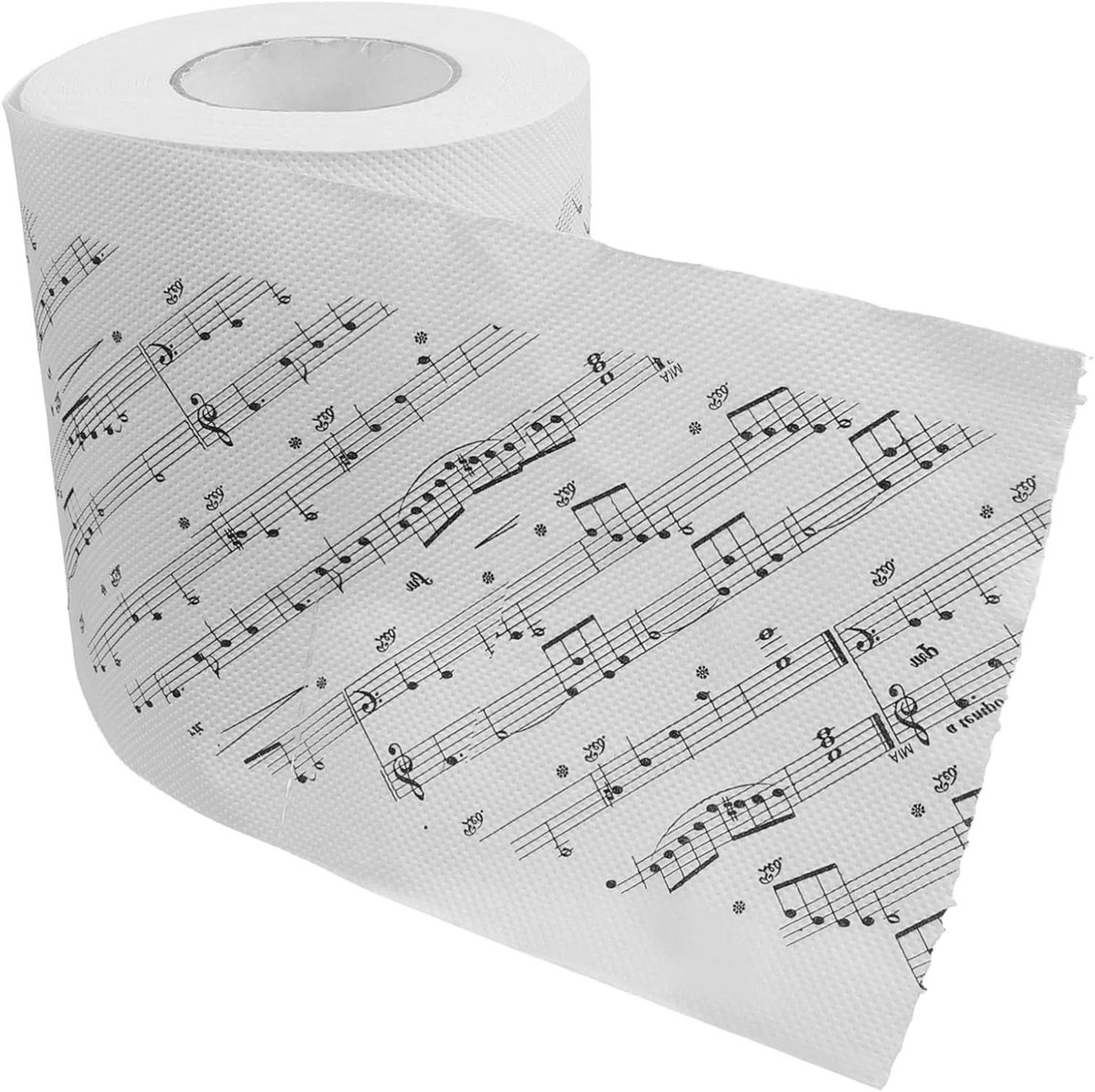 Muzieknoten Toiletpapier - Decoratief Keukenpapier - Badkamer Decoratie - Uniek Print Design - 10 x 10 cm - Wit