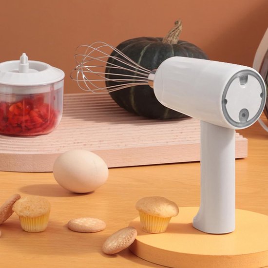 Elektrische Handmixer - Slagroomklopper Hakmolen - Keuken Assistent - 3 Snelheidsinstellingen - 250ML - Wit van Merkloos — afbeelding 3