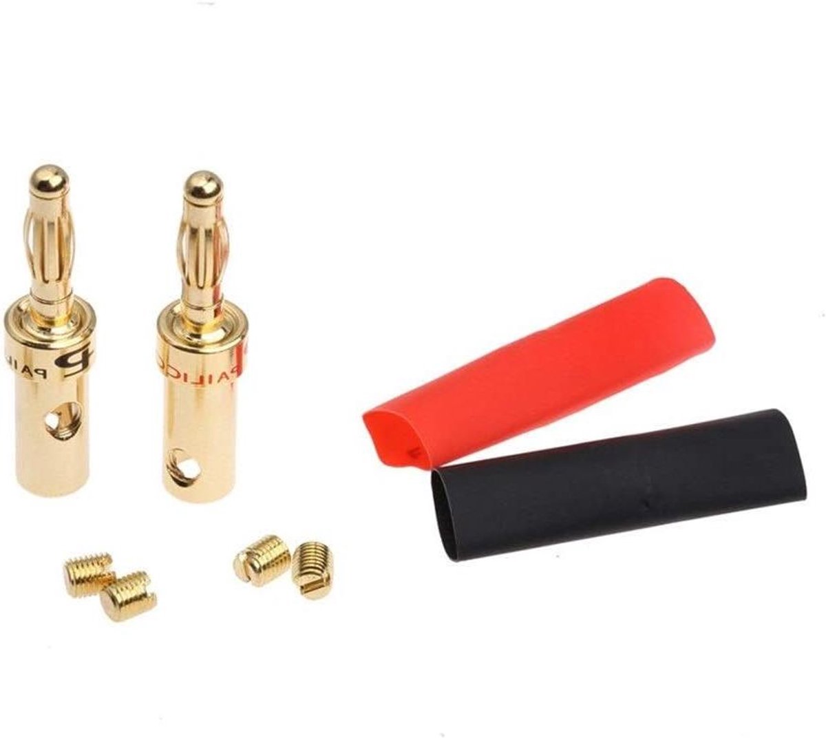 Luidspreker Banana Plug - Kabel Adapter - Audio Verbindingen - Dubbele Schroefsluiting - 4mm - Goud