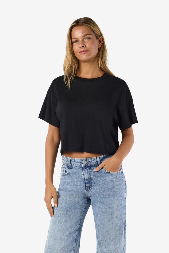 NOISY MAY NMALENA S/ S O-NECK SEMICROP TOP FWD NOOS T-shirt Femme - Taille L