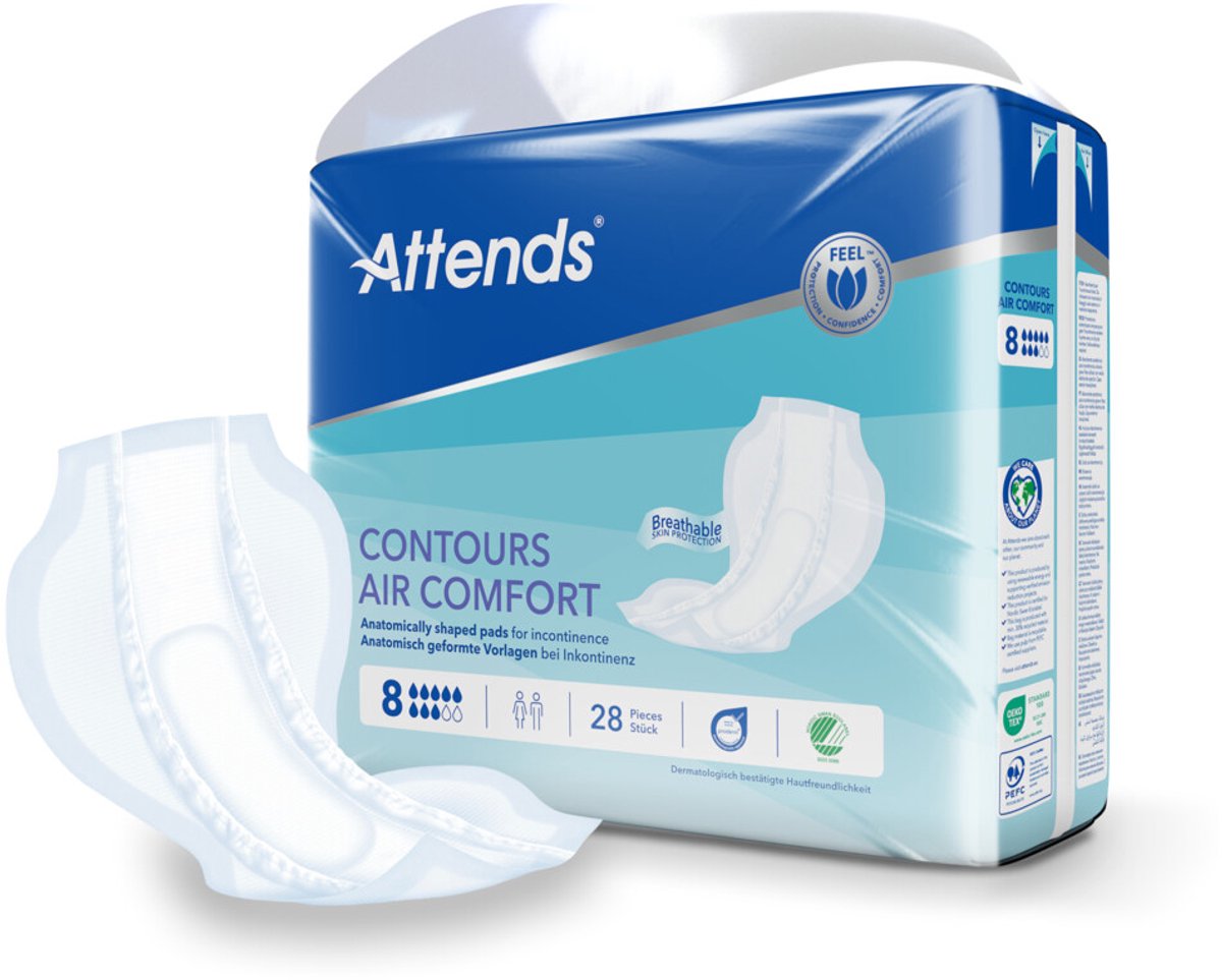 4x Attends Contours Air Comfort 8 (28 stuks)