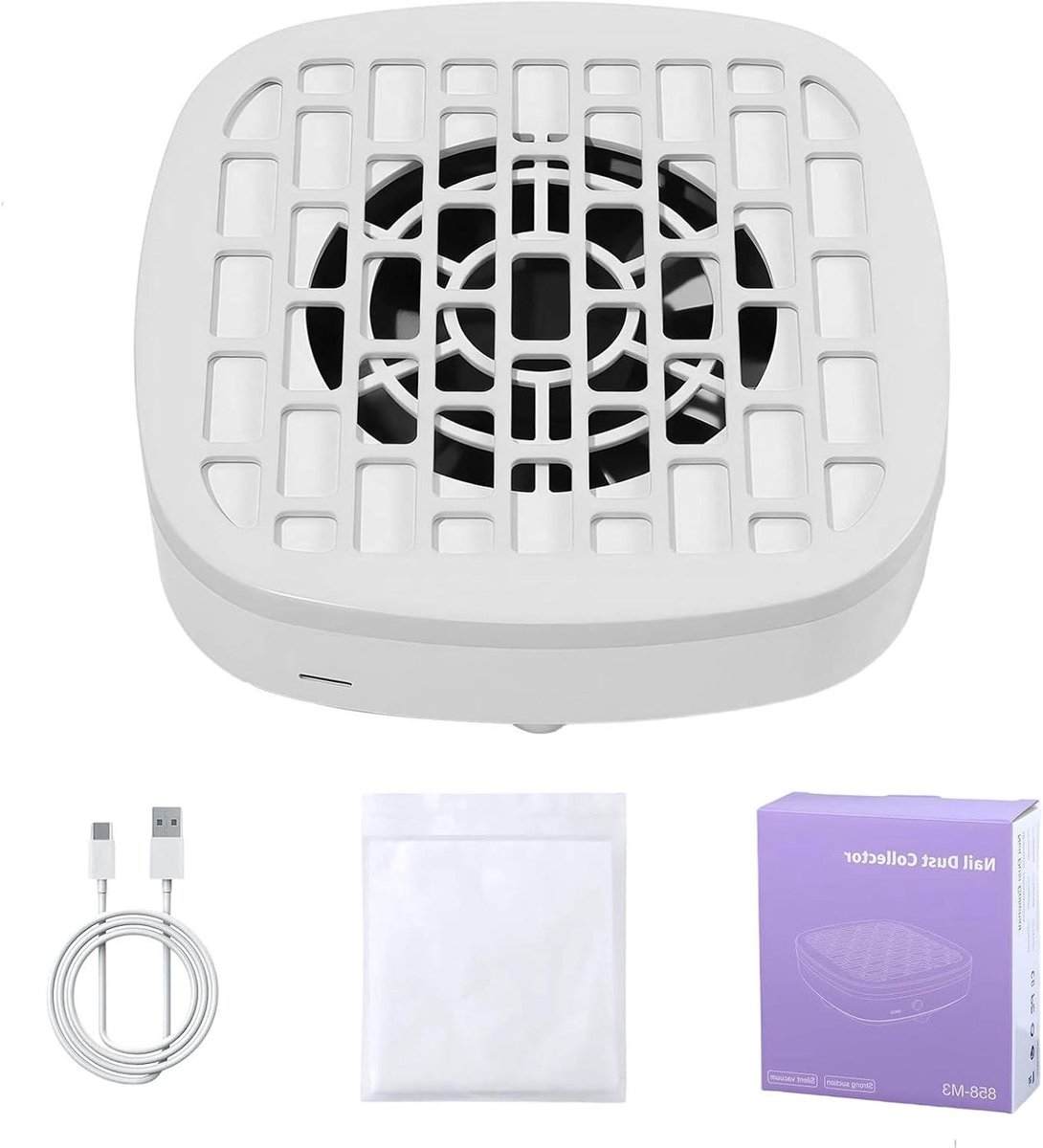 Nagel Stofzuiger - Manicure Ventilator - Nagelstof Afzuigen - Laag Geluid - 17 x 17 x 5 cm - Wit