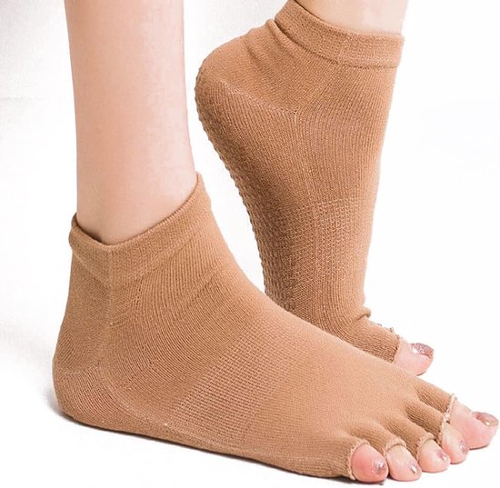 Sportsokken - Open Teensokken - Yoga Pilates - Antislip Zolen - One Size - Meerdere Kleuren — afbeelding 4