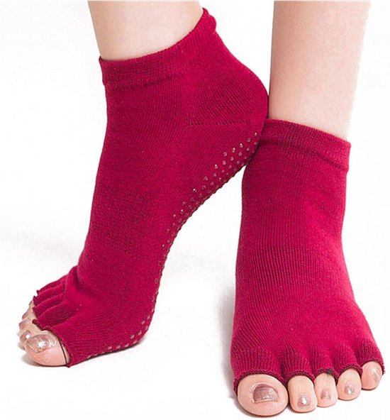 Sportsokken - Open Teensokken - Yoga Pilates - Antislip Zolen - One Size - Meerdere Kleuren — afbeelding 2