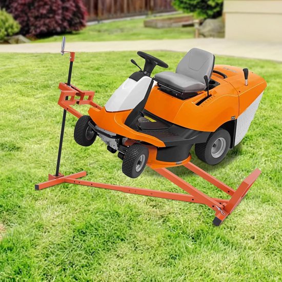Grasmaaierlift - Hefapparaat Zitmaaier - Onderhoud Garage - Verstelbaar Koolstofstaal - Max. 73cm Hoog - Oranje — afbeelding 3